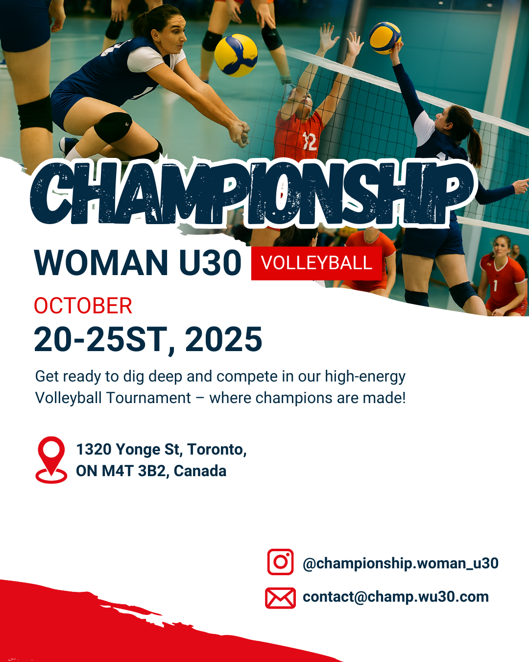 A01 - Volleyball Championship Canva Template instagram post