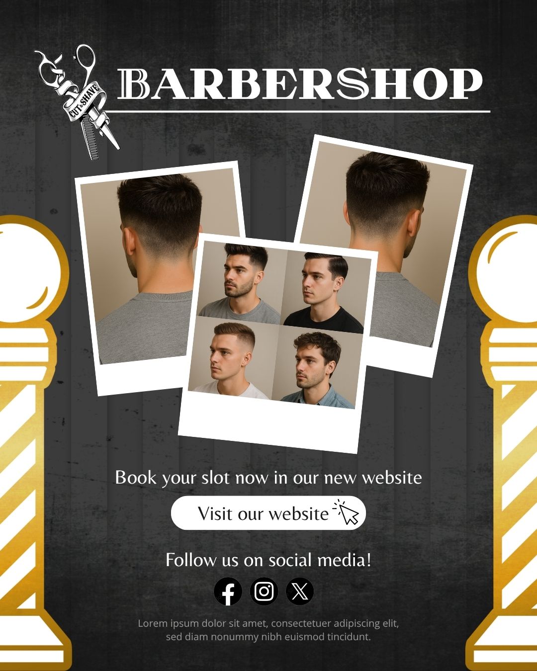 A01 - Plantilla de Canva para post de instagram de Barbería 