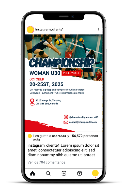 A01 - Volleyball Championship Canva Template instagram post